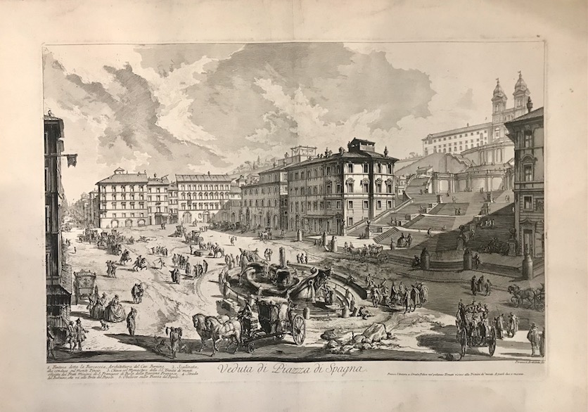 Piranesi Giovanni Battista (1720-1778) Veduta di Piazza di Spagna 1750 Roma 